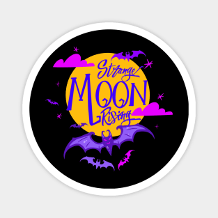 “Strange Moon Rising” Full Moon With Bats Magnet